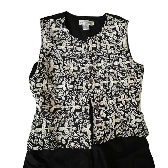 Vintage 1990s Newport News Jumpsuit Linen Blend Bohemian Black 8 Petite EUC - Picture 7 of 12